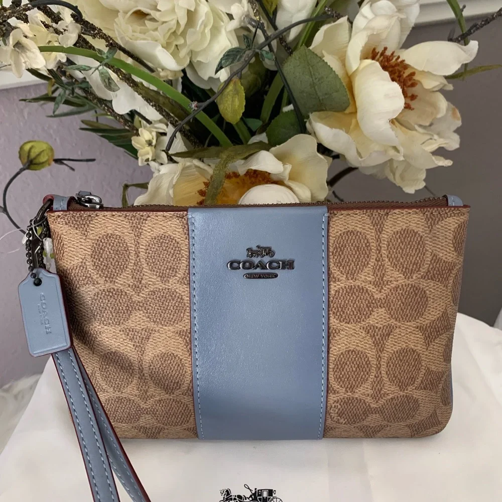 Coach monogram Print Wristlet /Clutch